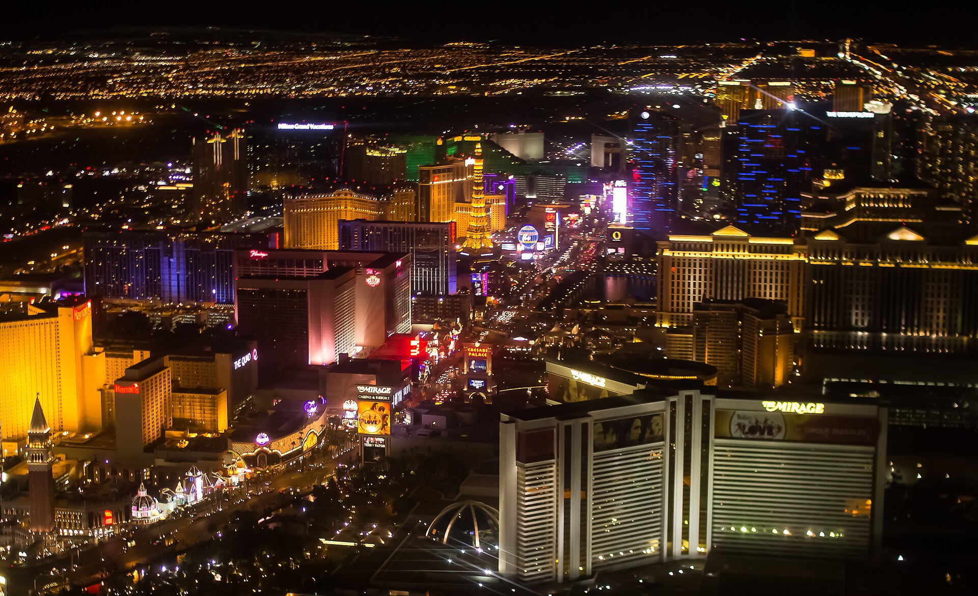 The Las Vegas Strip at night
