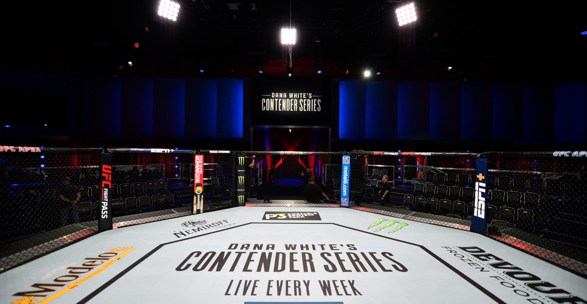 Fighters face off at the DWCS 96 weigh-ins at the Meta Apex in Las Vegas