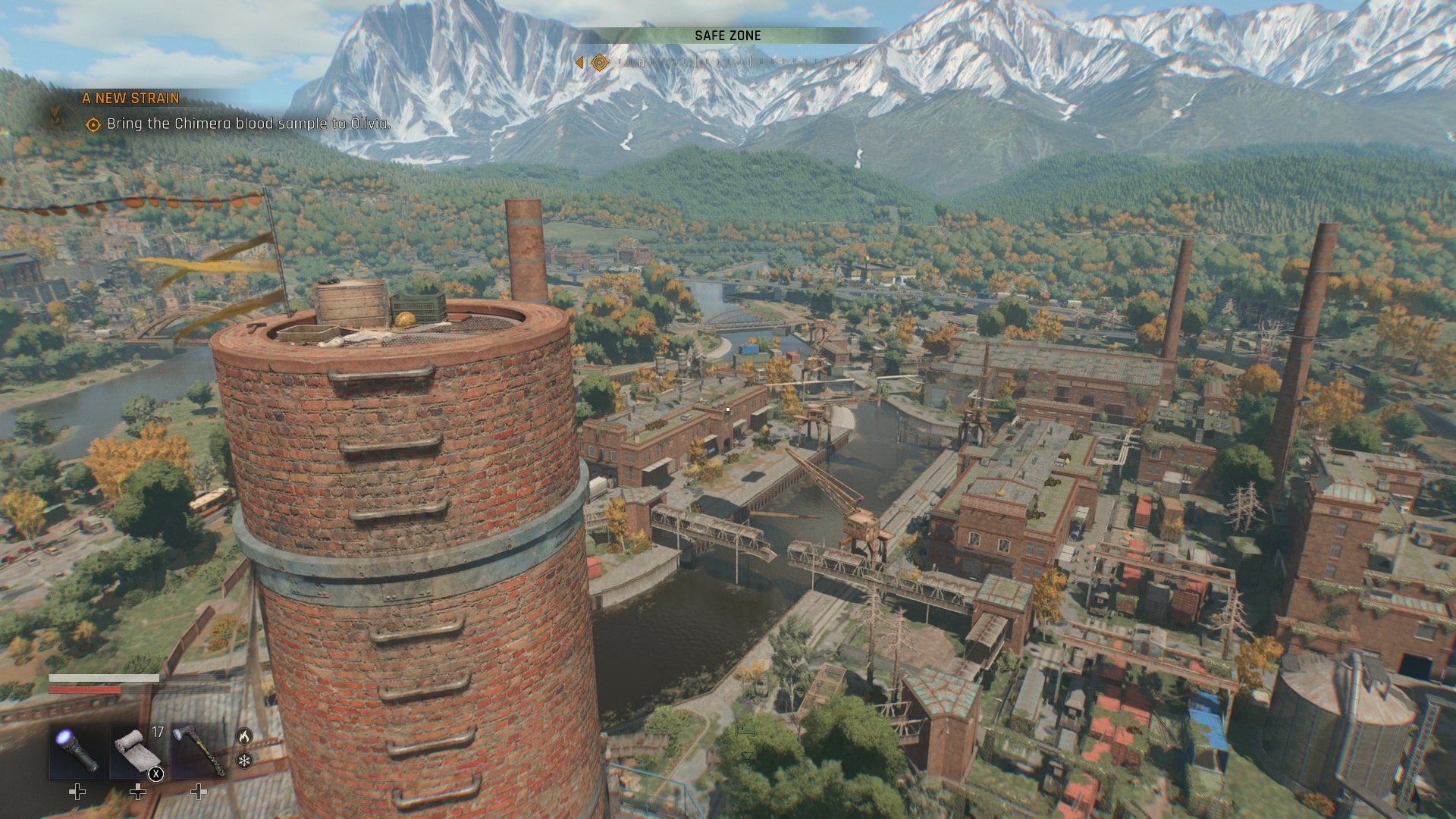 Looking out over Castor Woods in Dying Light: The Beast