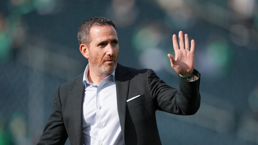Philadelphia Eagles general manager Howie Roseman on the sideline