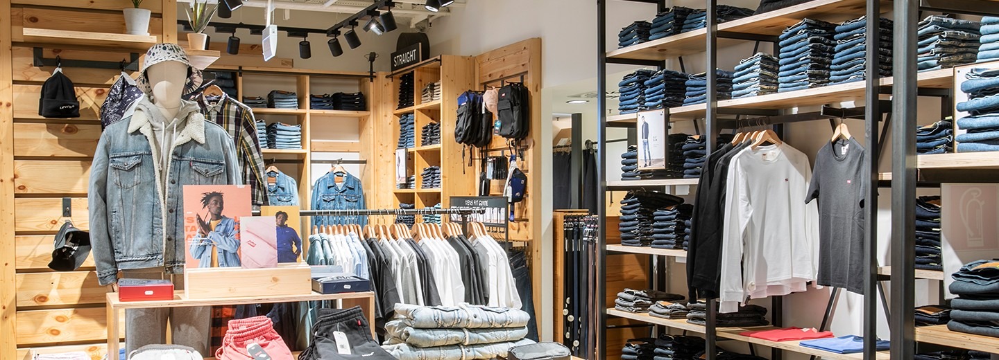 A Levi's store display — Levi Strauss reports Wednesday alongside Applied Digital.