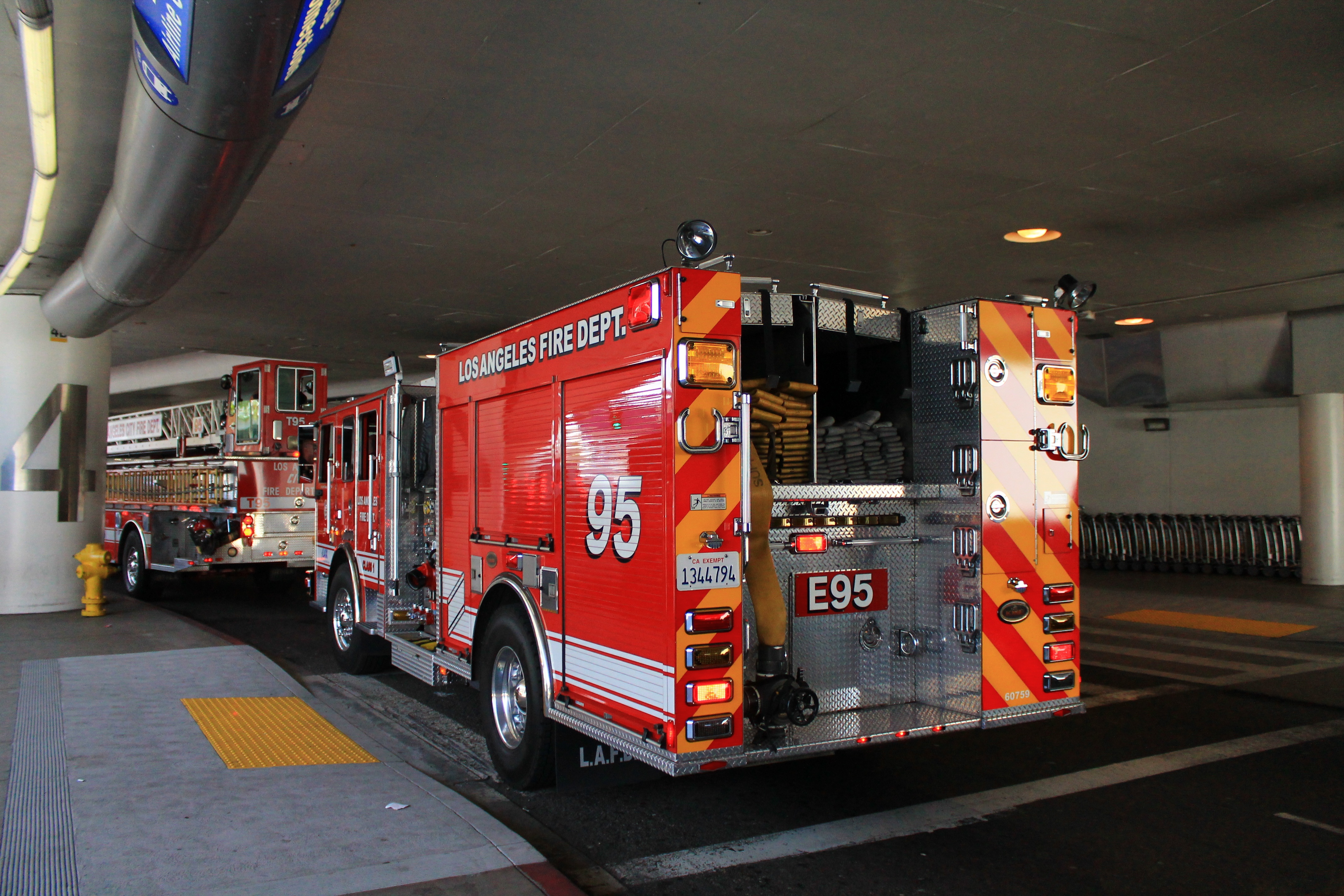 A Los Angeles Fire Department fire engine