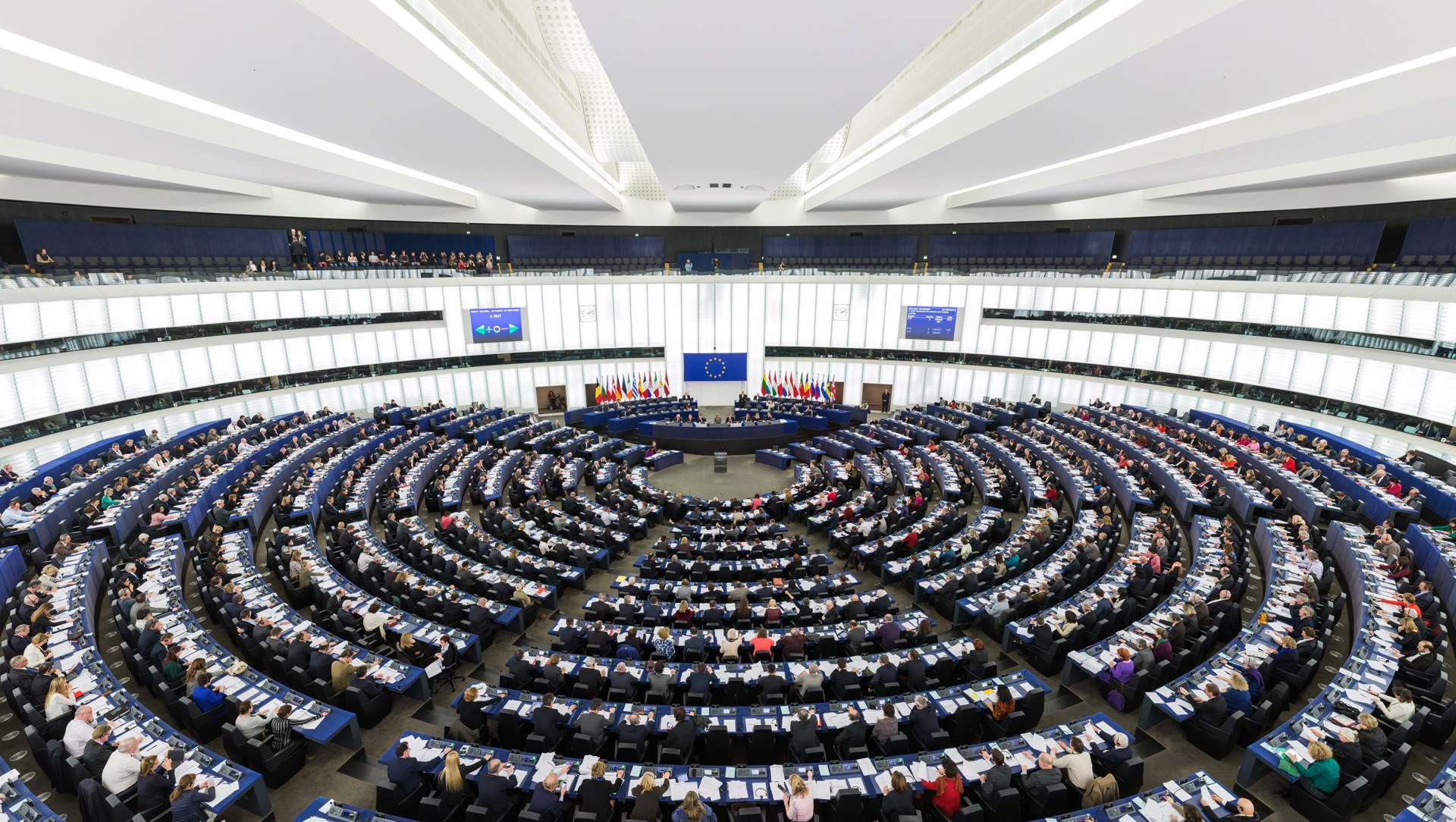 The European Parliament hemicycle in Strasbourg (file photo)