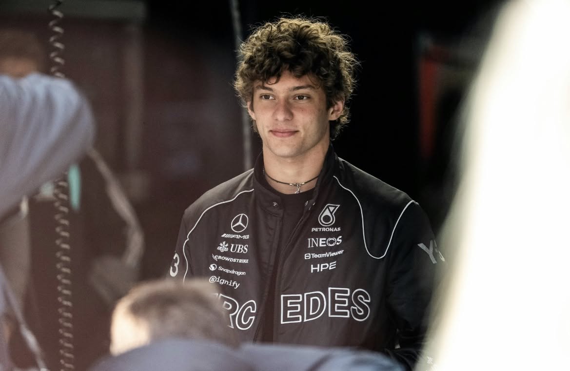 Kimi Antonelli — the Mercedes driver's second place extended his championship lead to 84 points over teammate George Russell.
