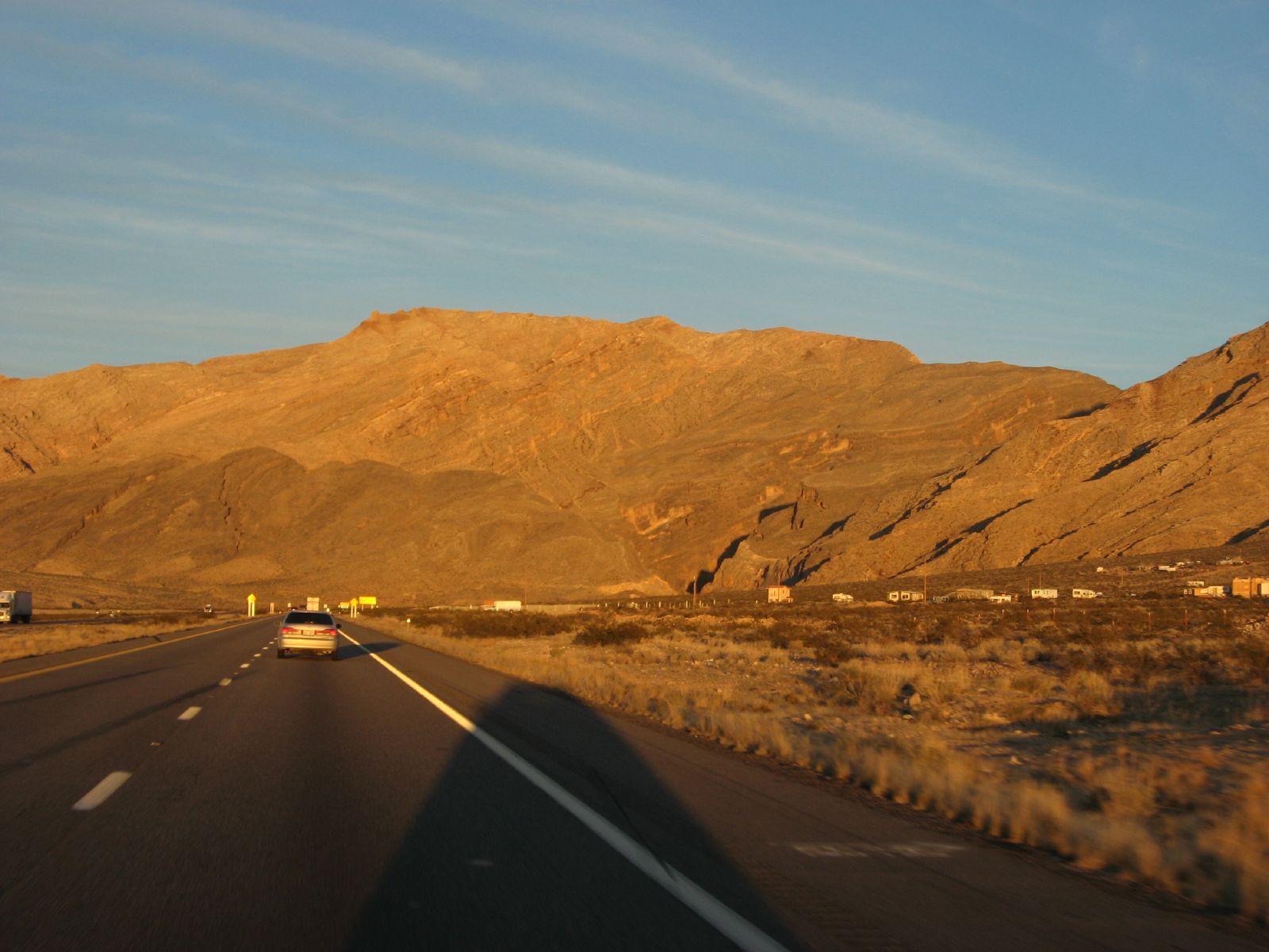 Interstate 15 through the Nevada desert, the corridor closed by Sunday morning's fatal crash