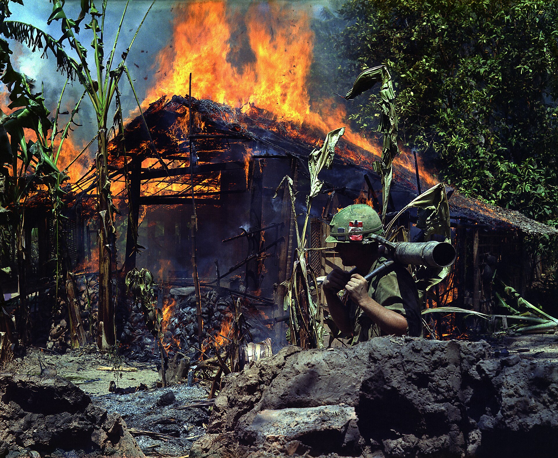 A U.S. infantryman in Vietnam in 1968, in a National Archives photograph
