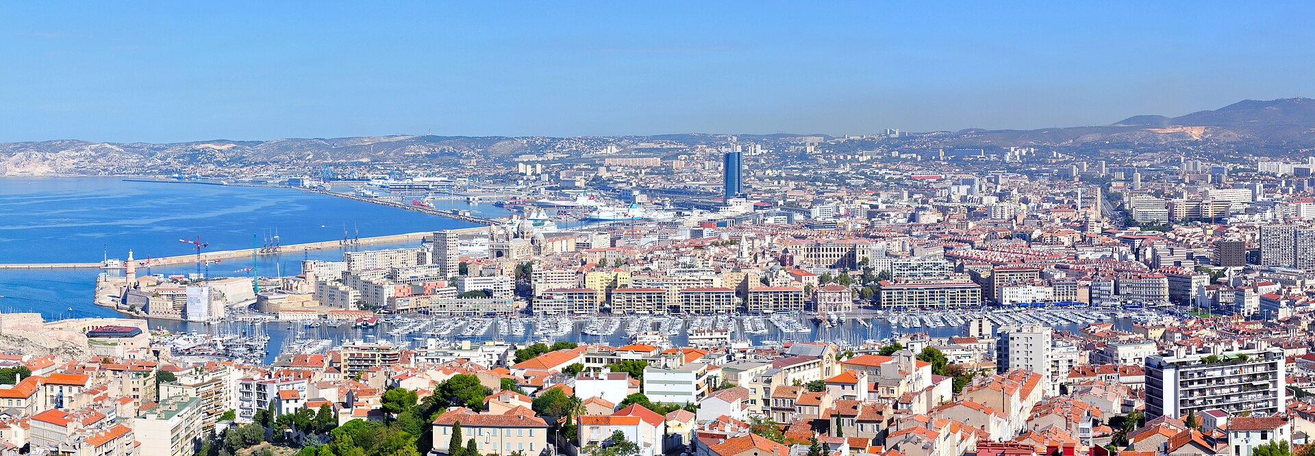 The Old Port of Marseille with Notre-Dame de la Garde above it