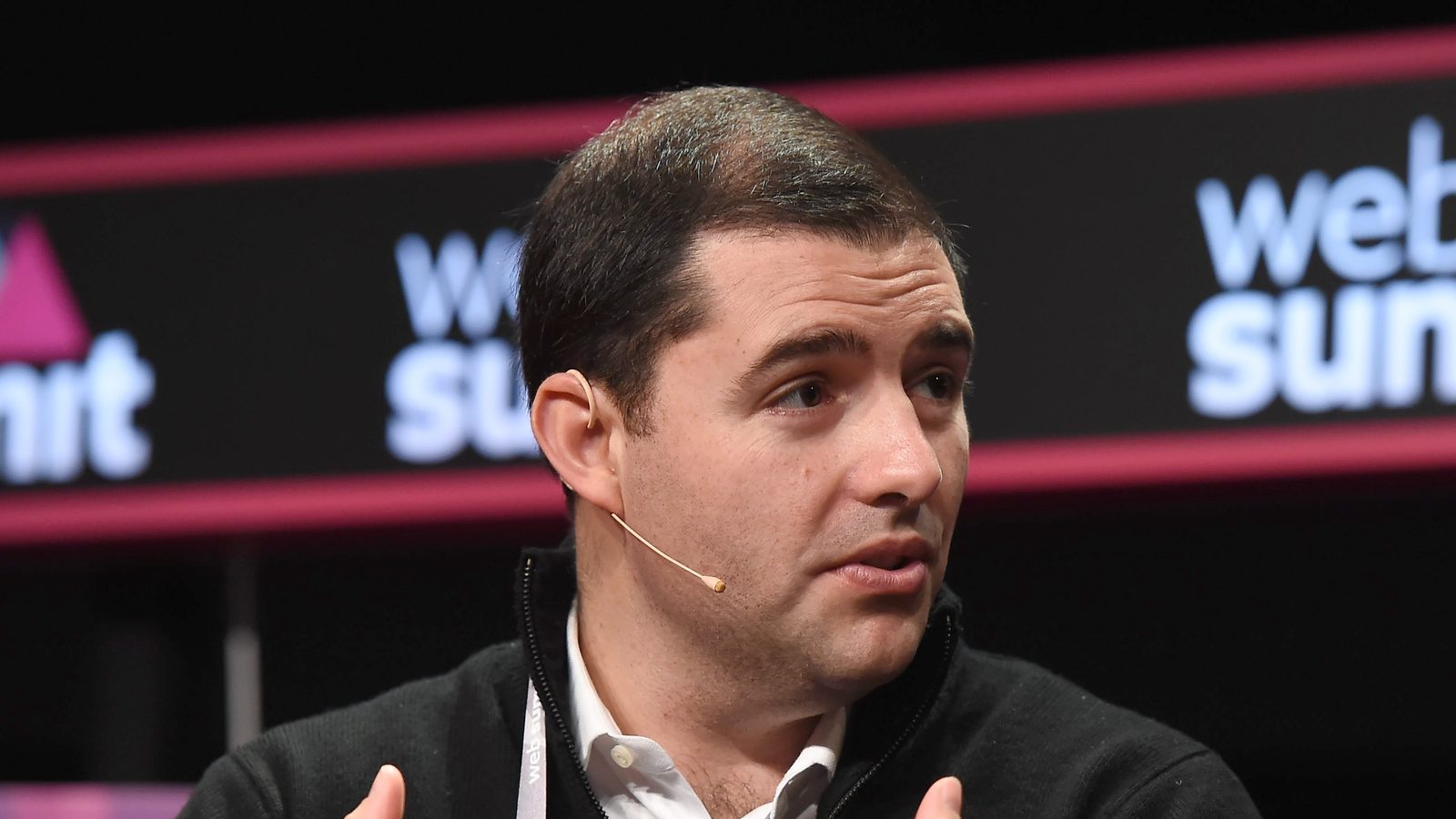 San Francisco 49ers CEO Jed York speaking on stage at Web Summit 2015