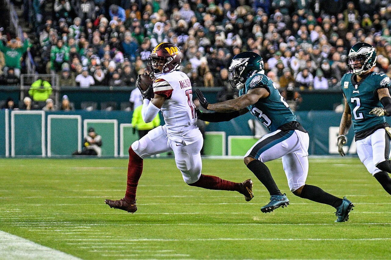 C.J. Gardner-Johnson in coverage against Terry McLaurin during an NFL game