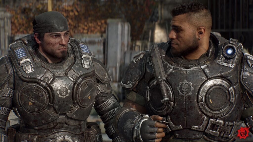 Marcus Fenix and Dominic Santiago in Gears of War: E-Day