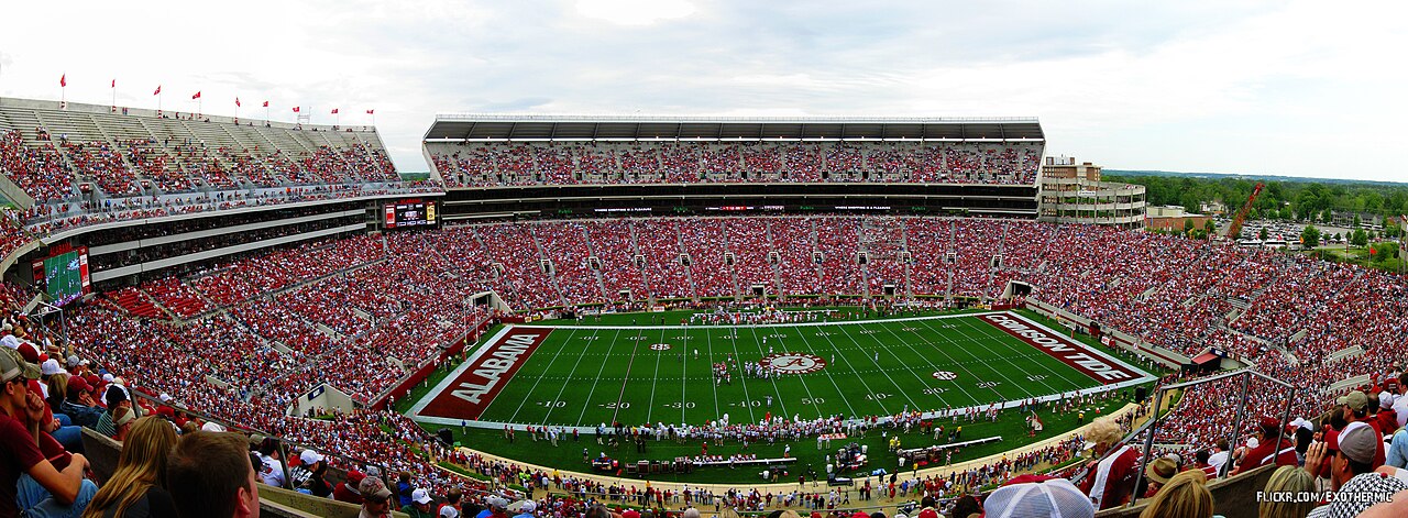 Bryant-Denny Stadium in Tuscaloosa, Alabama, home of the Alabama Crimson Tide
