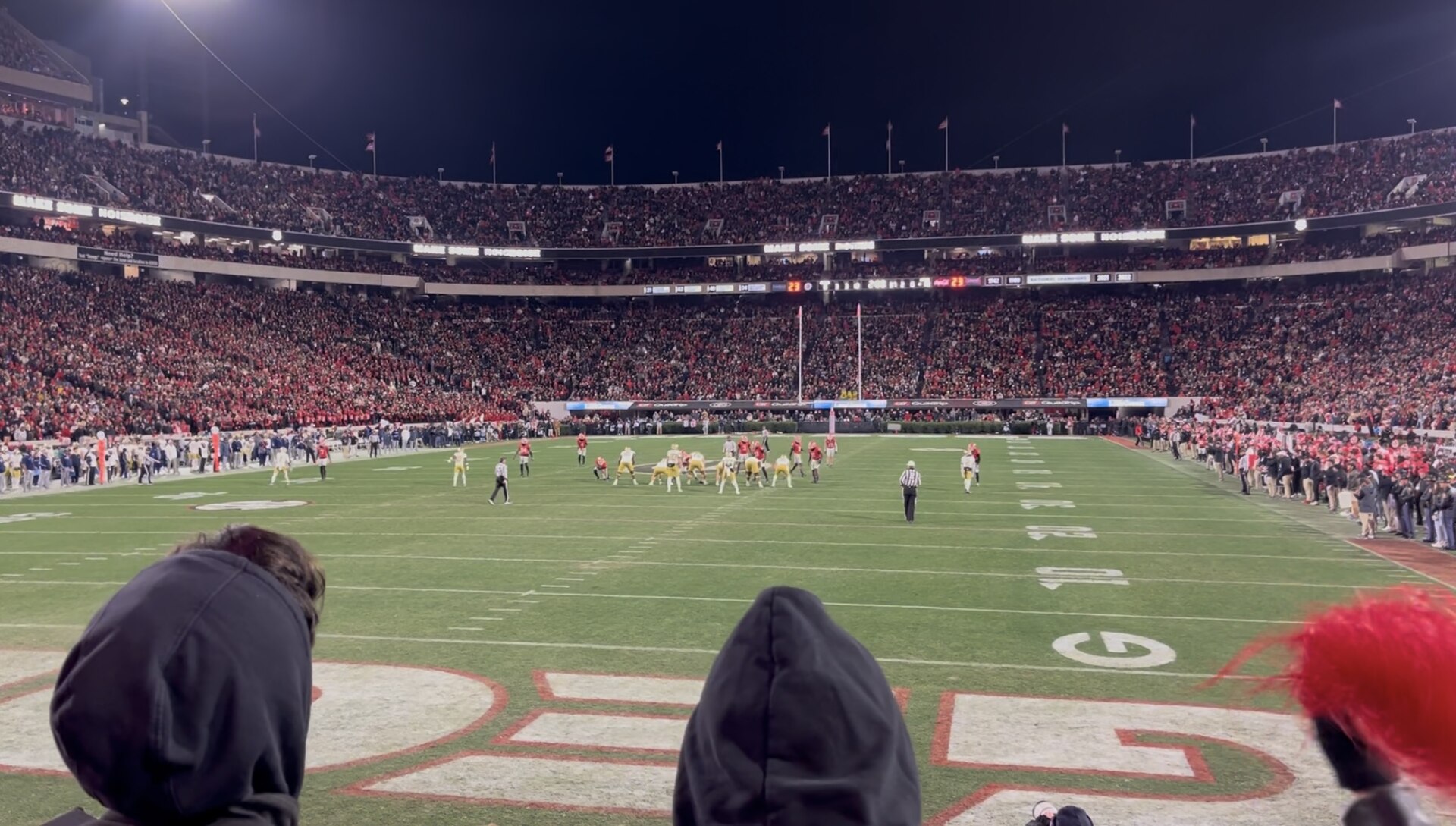Georgia Bulldogs in action during a 2024 game against Georgia Tech