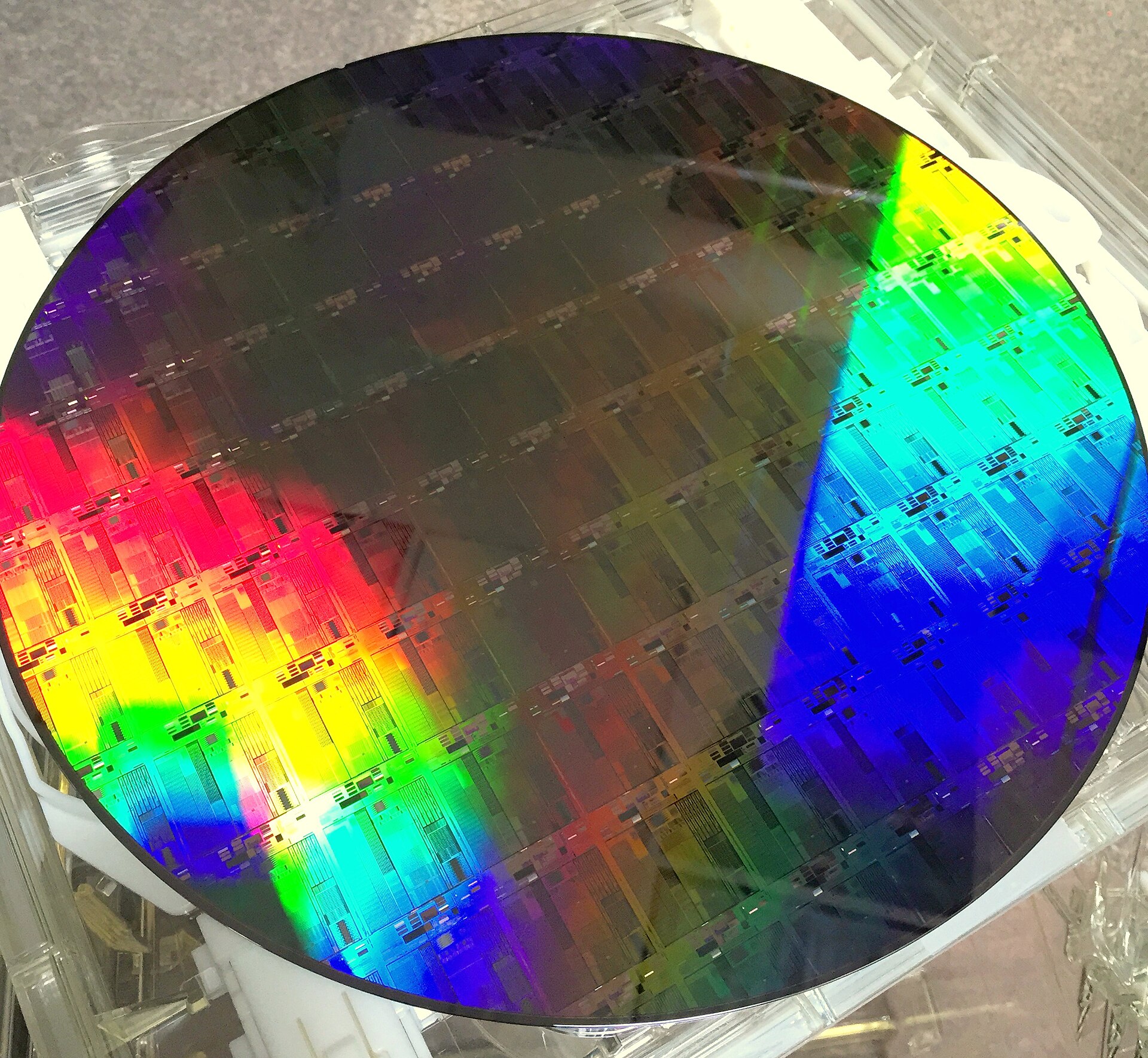 A 300mm silicon wafer of the type used in advanced chip manufacturing