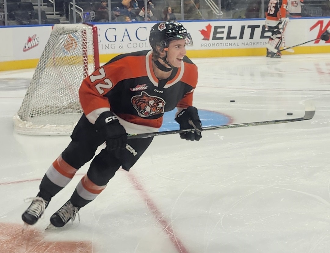 Gavin McKenna with the Medicine Hat Tigers in November 2024