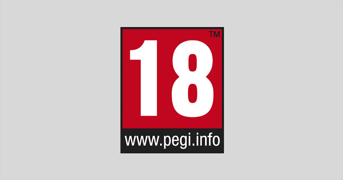 The PEGI 18 rating label used in Europe for age-restricted video games
