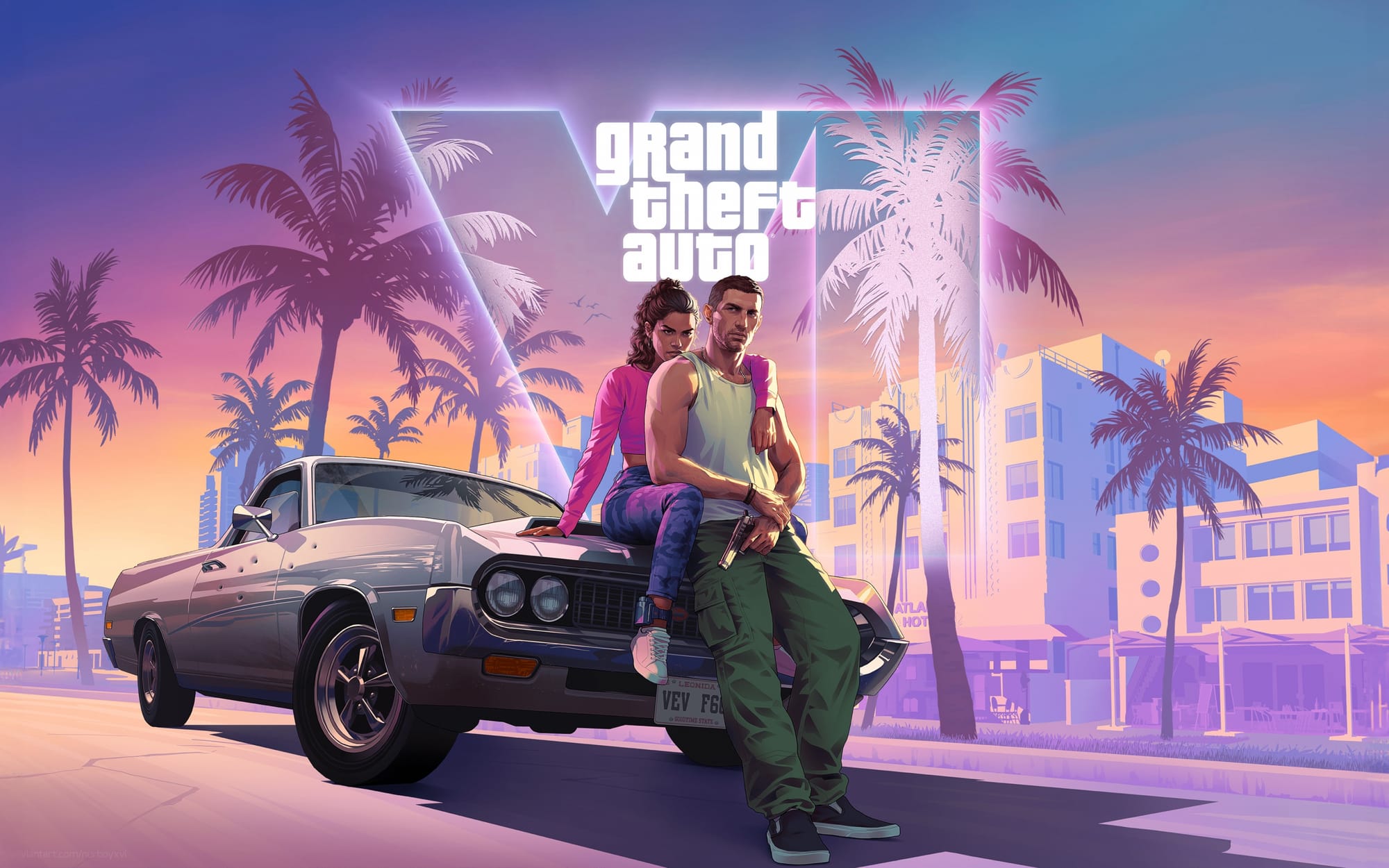 A sun-soaked Vice City beach scene in Grand Theft Auto VI