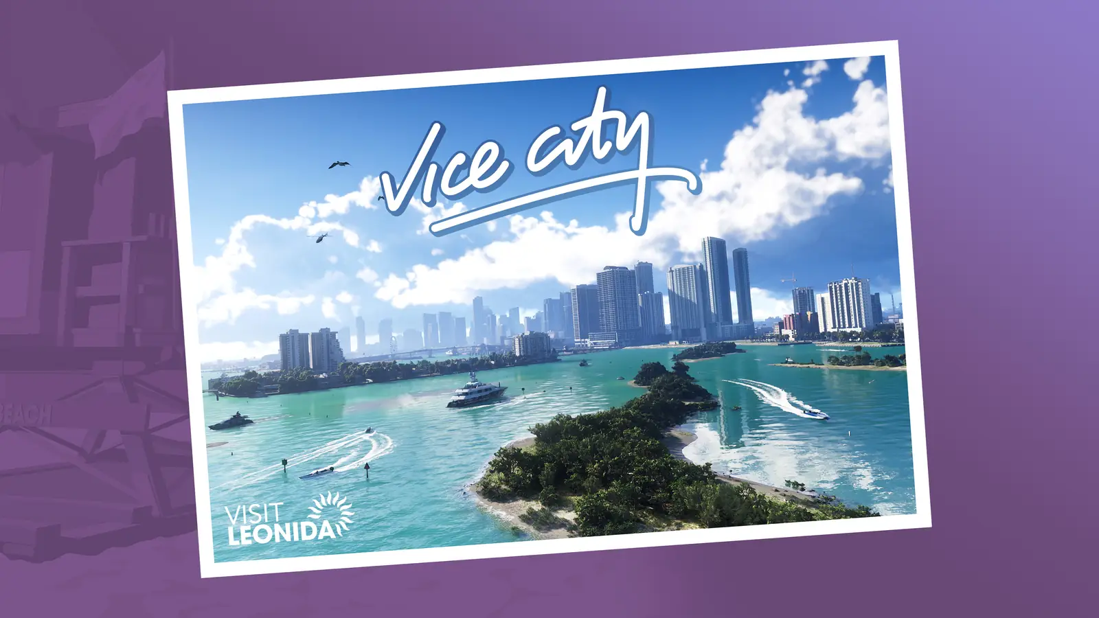 Vice City postcard in official GTA VI artwork
