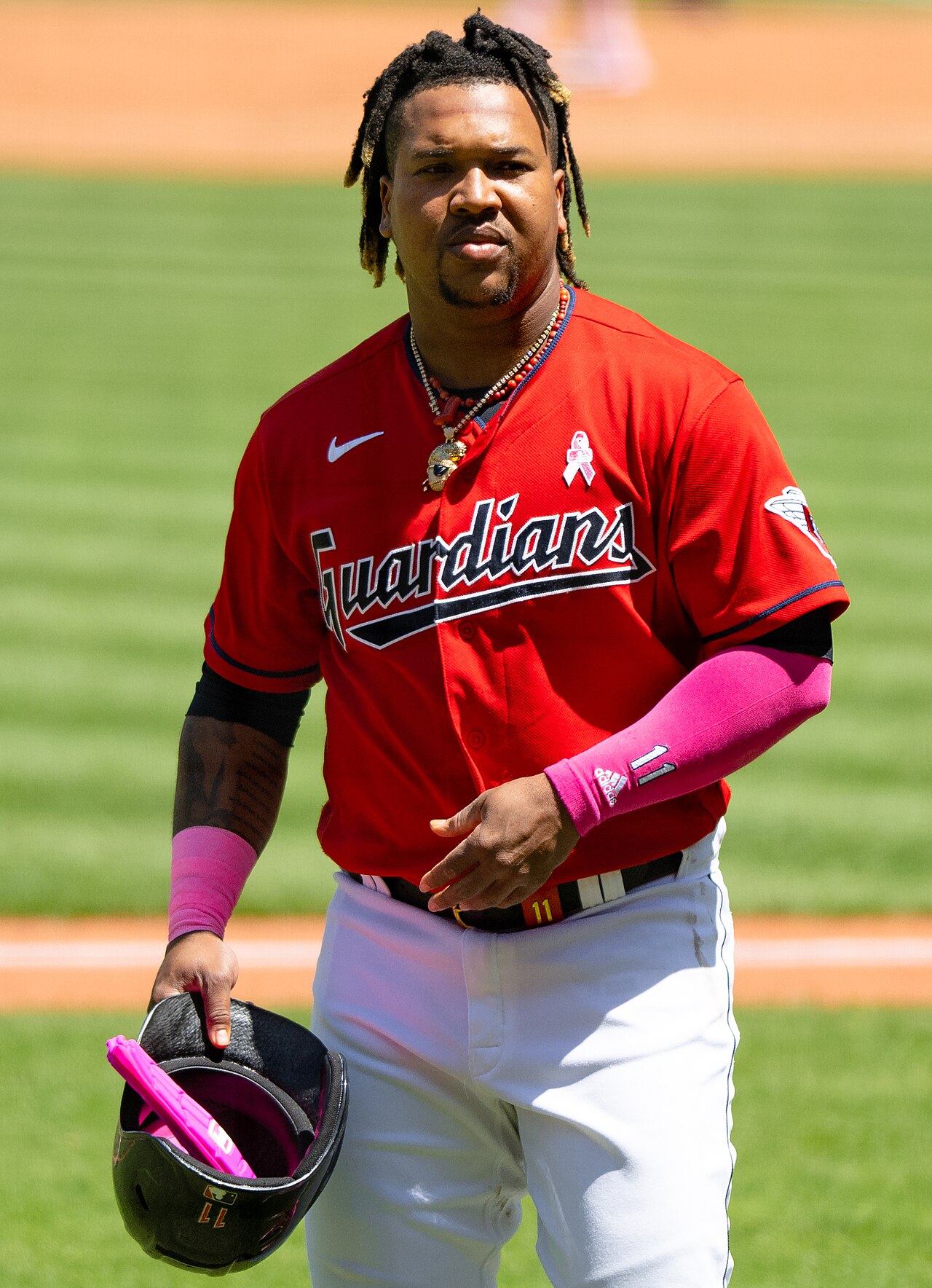 José Ramírez in the field for the Cleveland Guardians