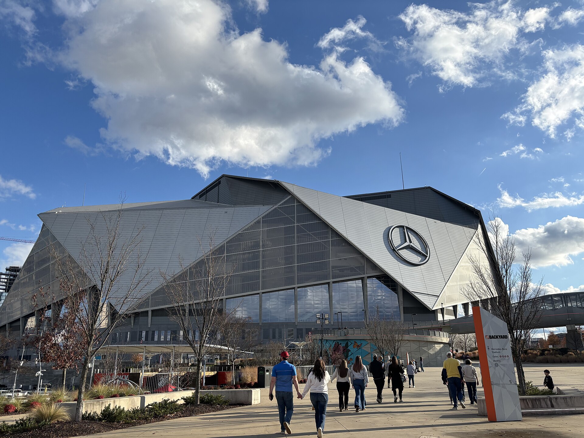 Exterior of Mercedes-Benz Stadium in Atlanta, December 2024