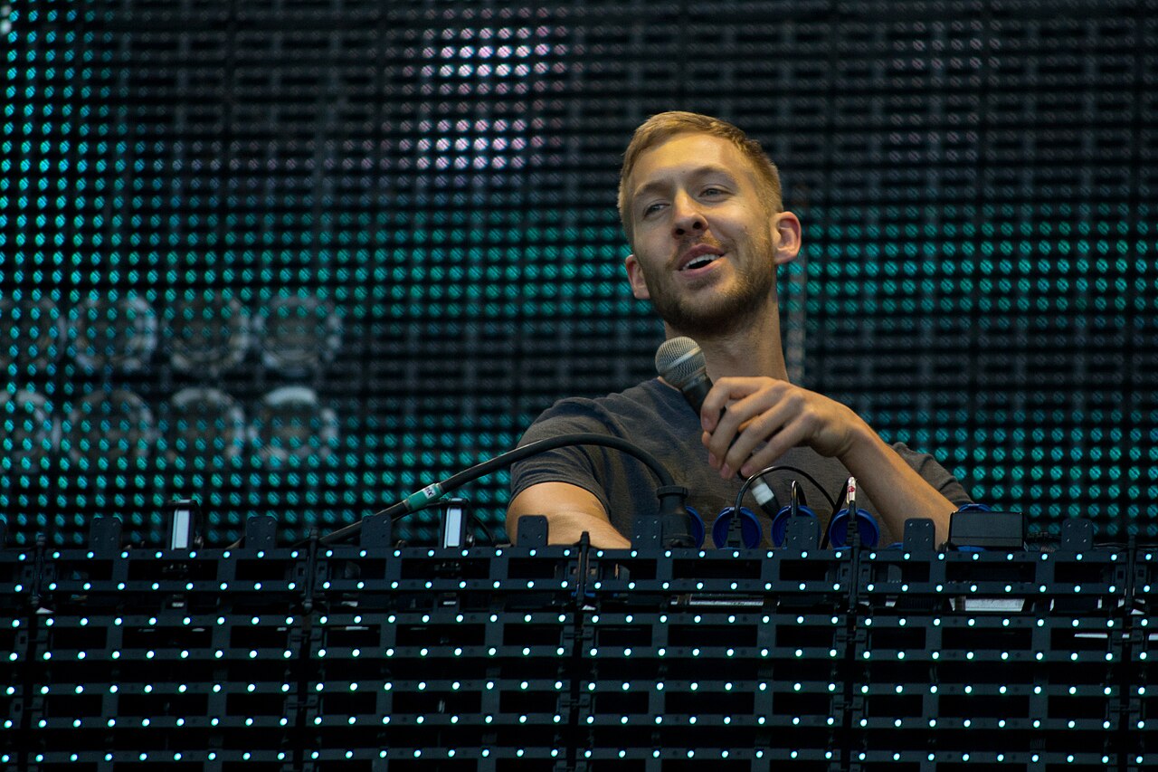 Calvin Harris performing on stage