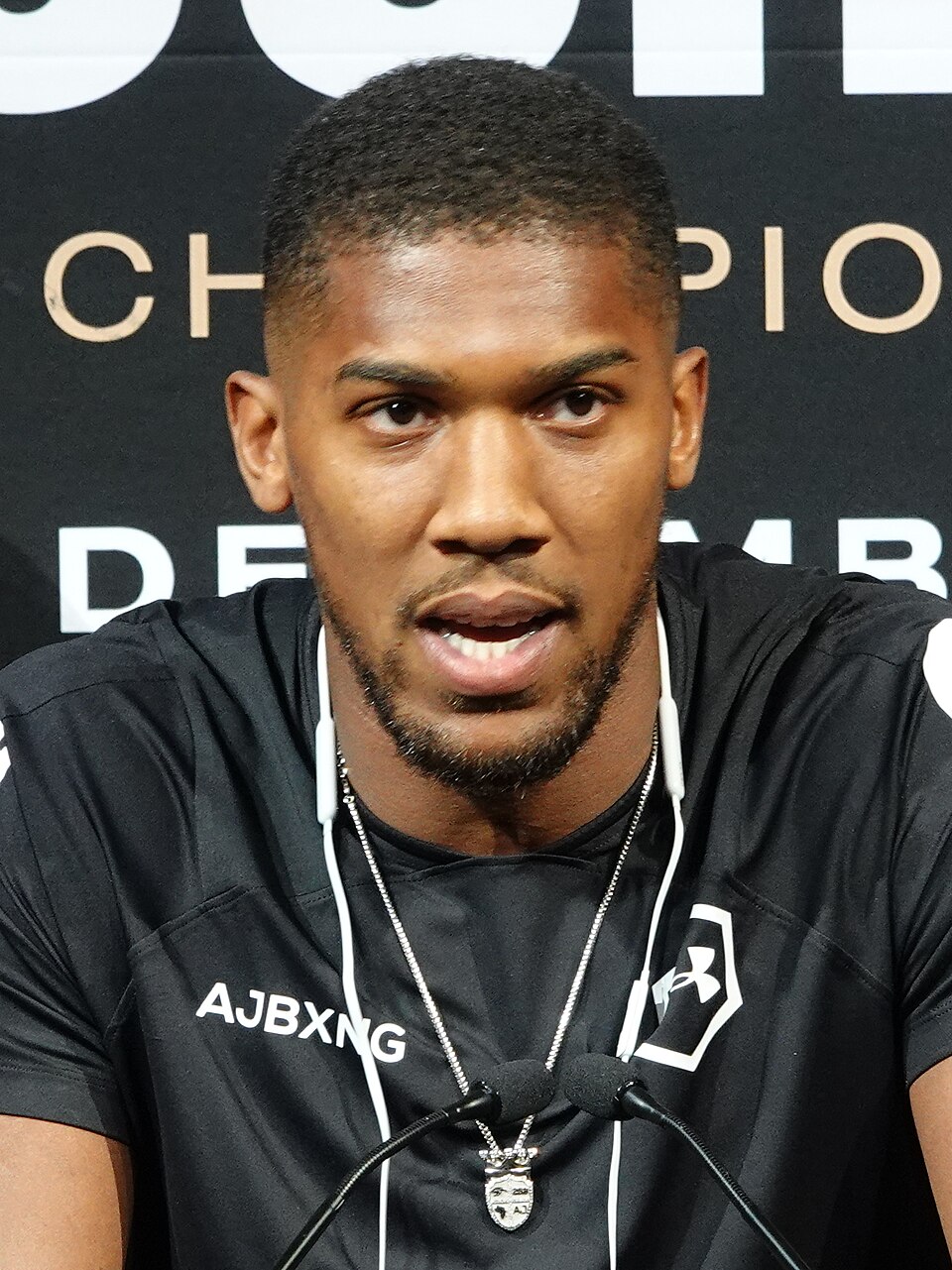 Anthony Joshua at a press conference