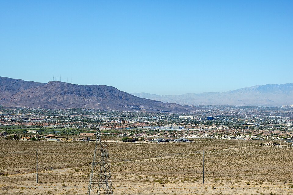 Henderson, Nevada viewed from the River Mountain foothills in daylight