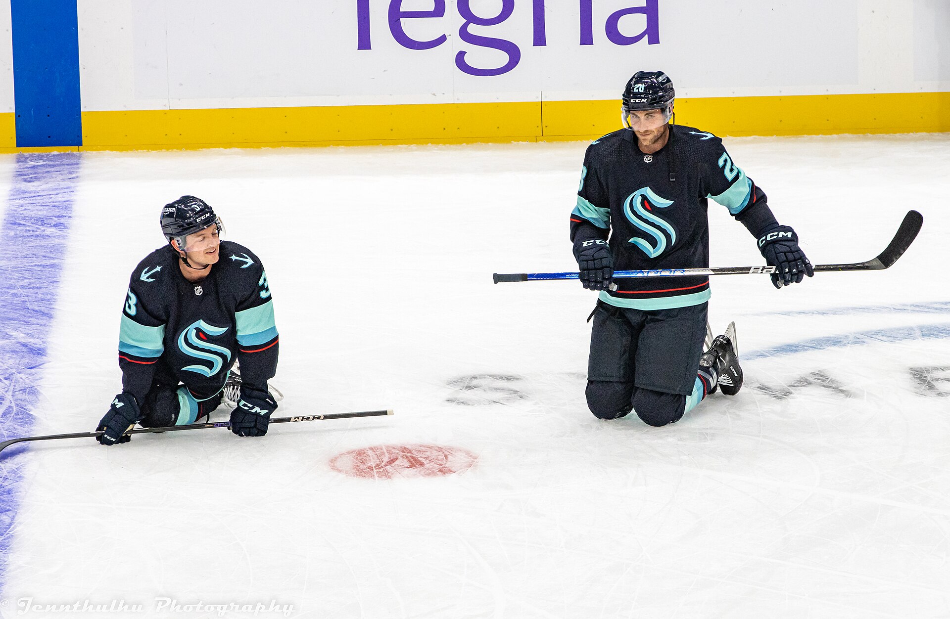 Carolina Hurricanes players in action on the ice