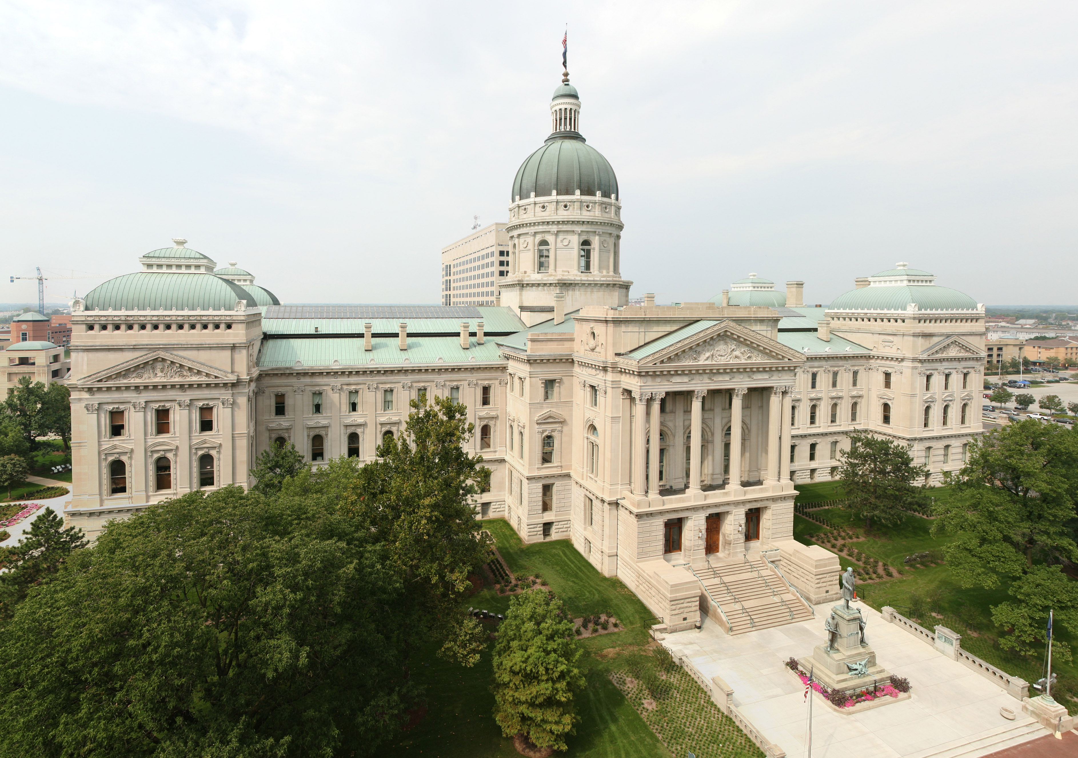 The Indiana Statehouse in Indianapolis, home of the secretary of state race now rated a toss-up nationally