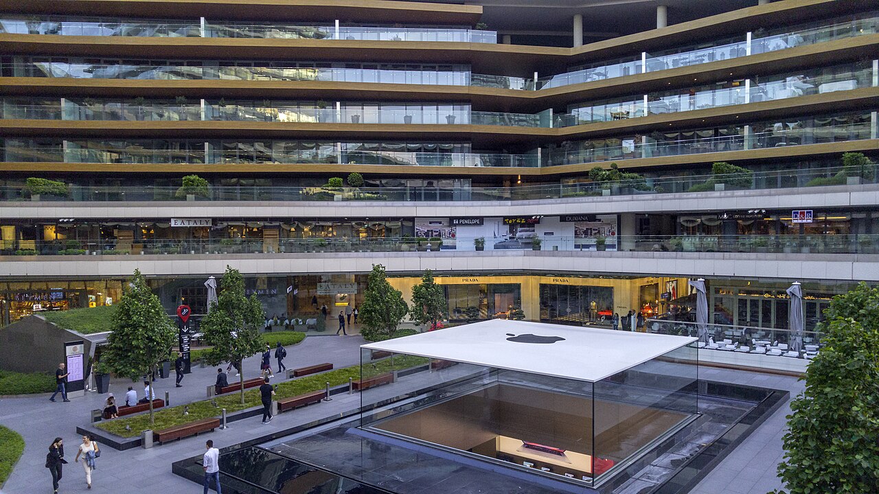 File photo: An Apple Store in bright daylight at Zorlu Center in Istanbul. This is a file photo of an Apple Store and does not show the iPhone Duo.
