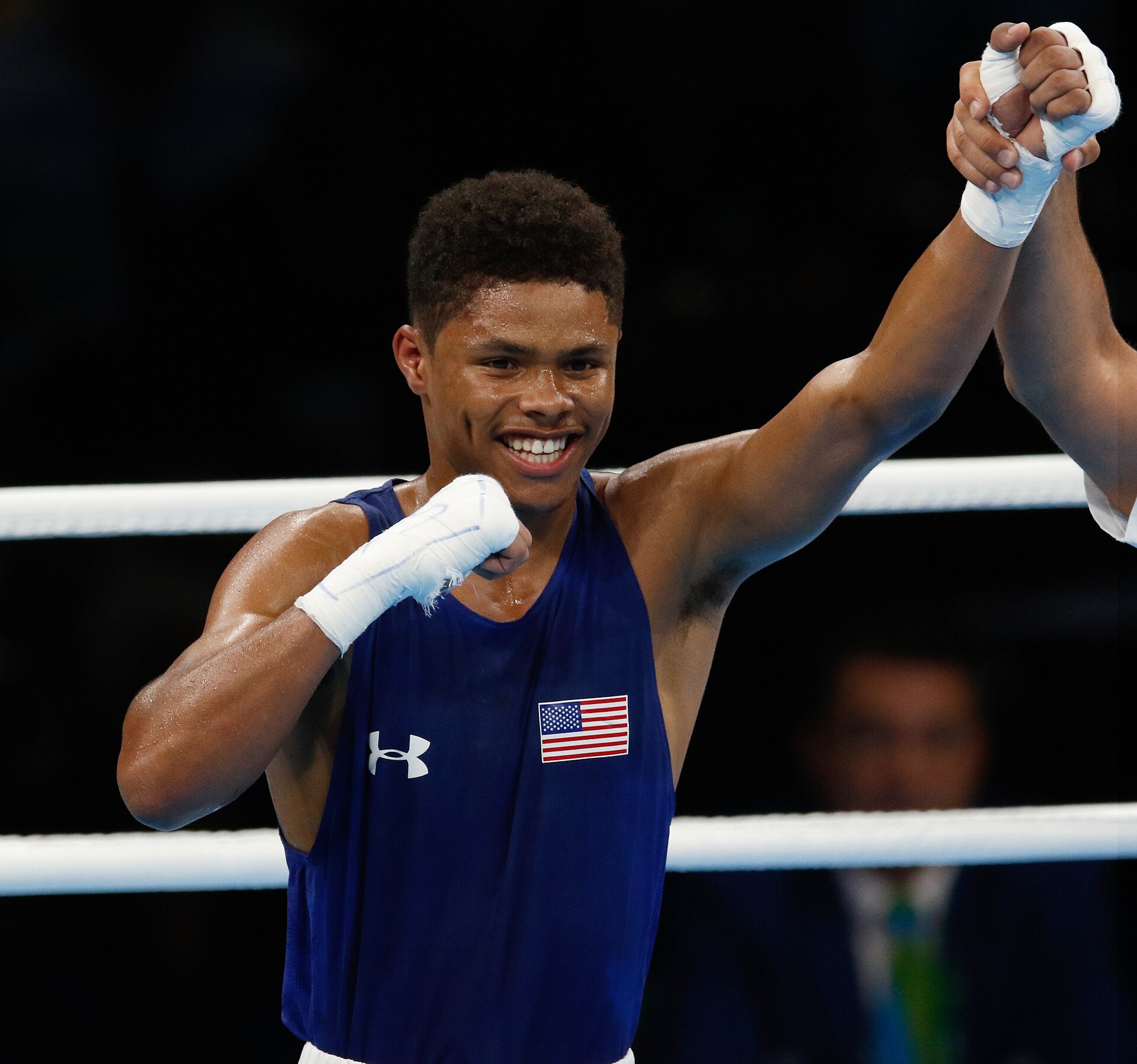Shakur Stevenson in the ring at the 2016 Rio Olympics (file photo)