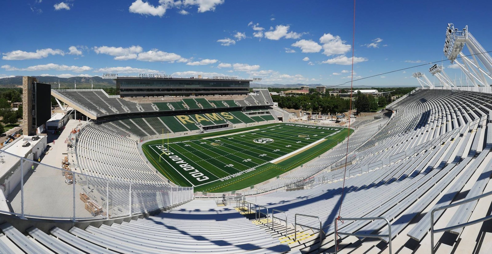 Canvas Stadium, home of the Colorado State Rams, on a sunny day.