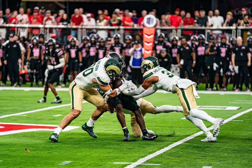 Colorado State Rams football in action at Canvas Stadium.