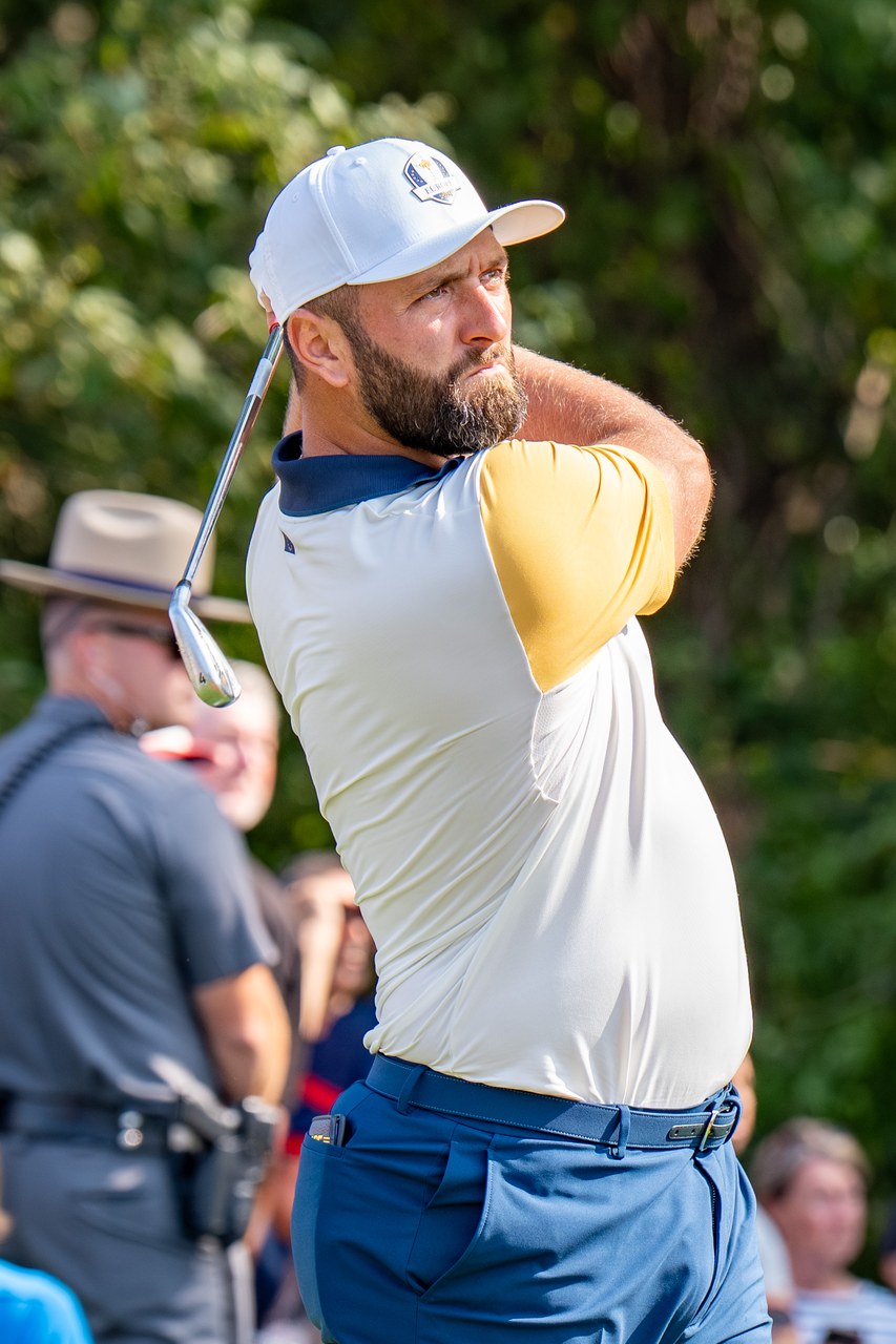Jon Rahm on the golf course.