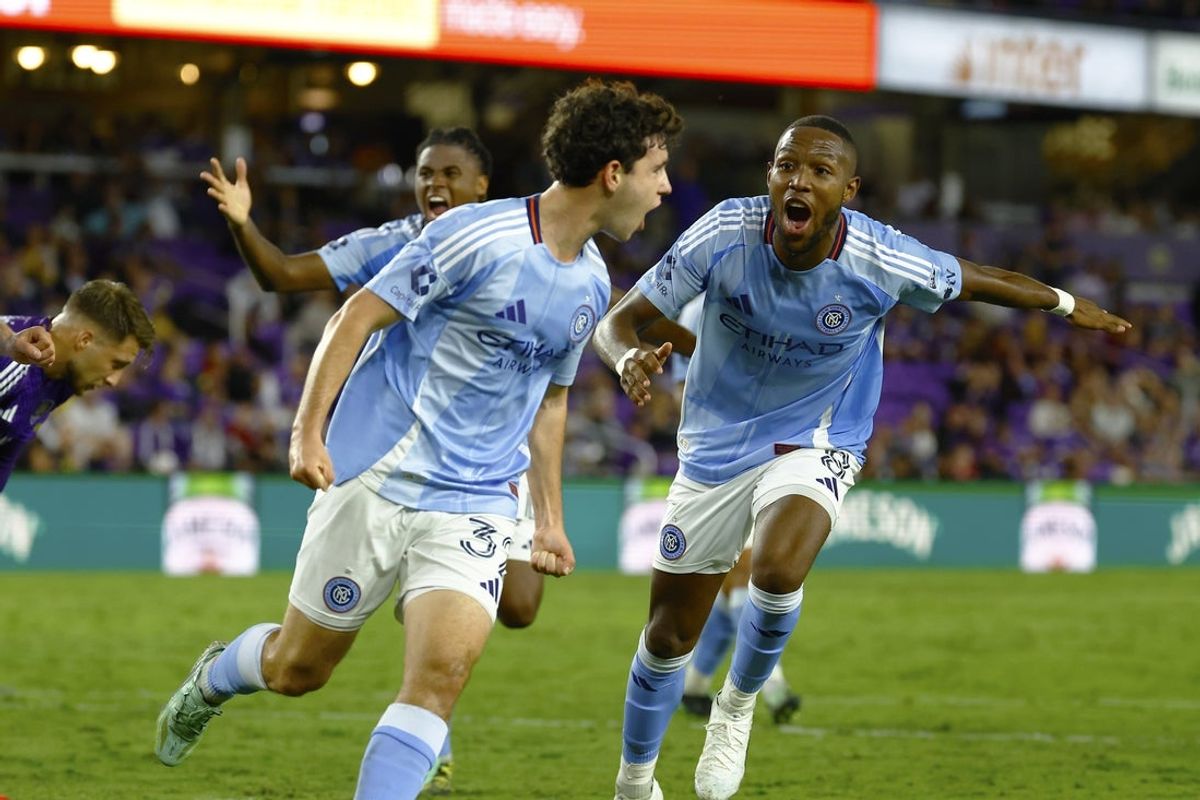 New York City FC midfielder Jonathan Shore celebrates after scoring the equalising goal late in the second half against Orlando City SC at Inter&Co Stadium in Orlando on October 24, 2026