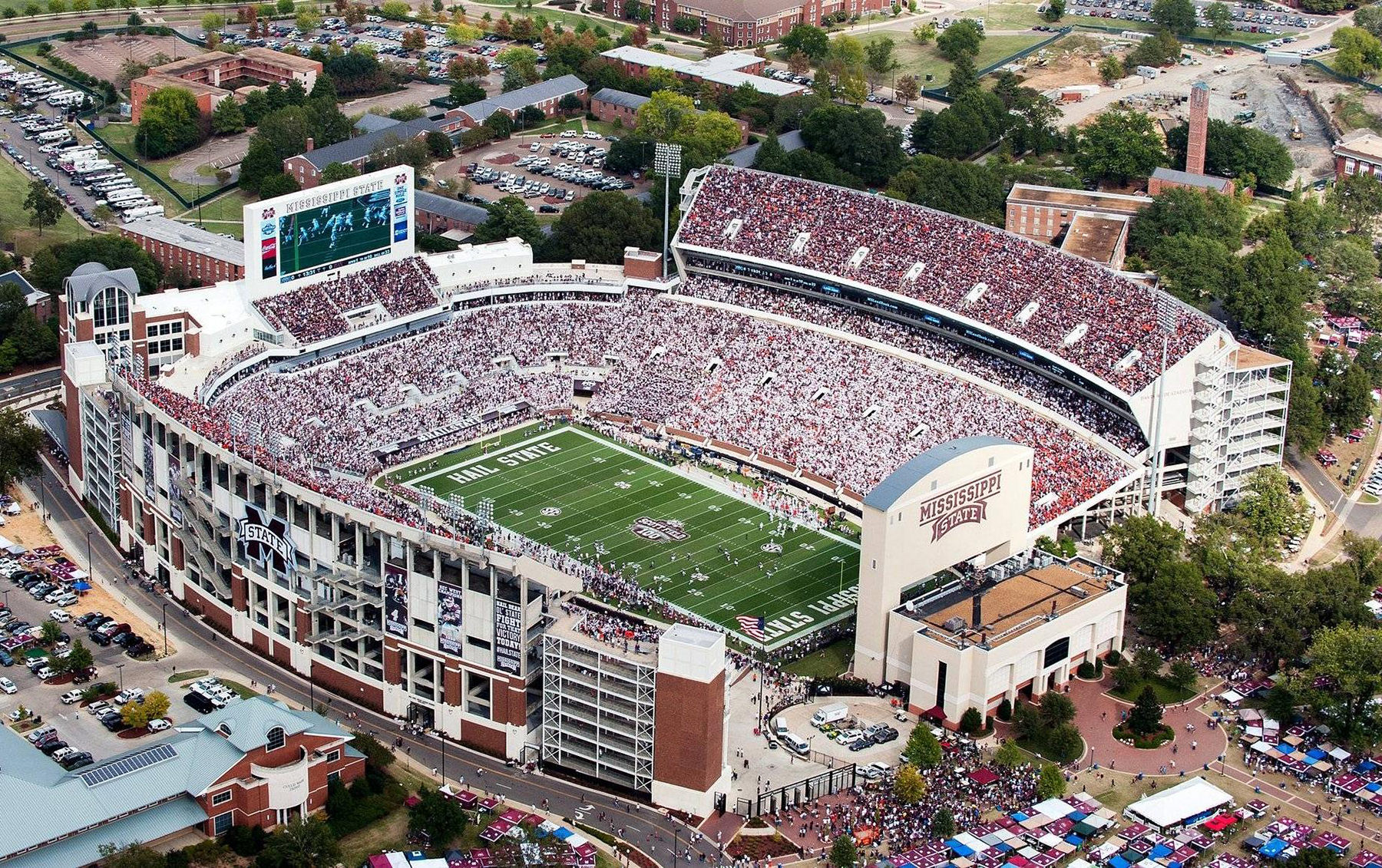 Davis Wade Stadium in Starkville, where Kamario Taylor and Mississippi State fell to Alabama, on a clear game day