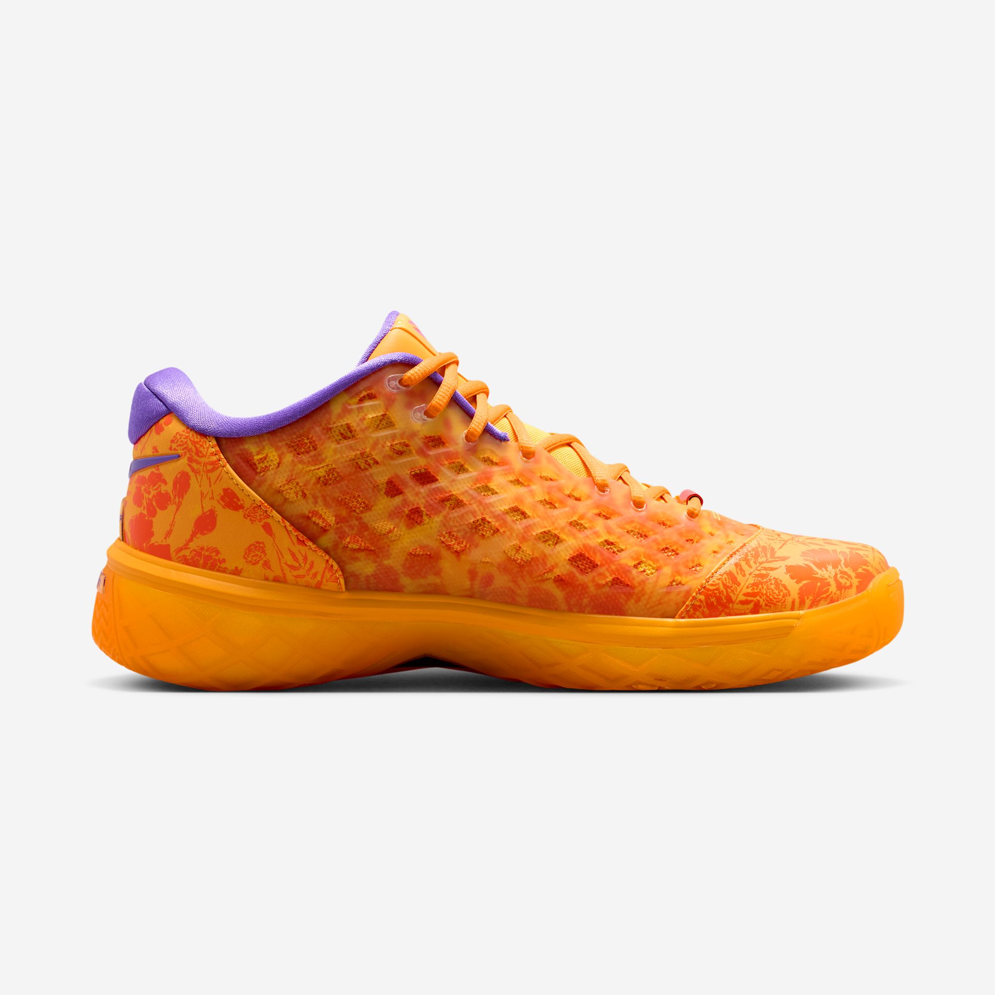 Medial profile of the “Mamba Eterno” — the densest floral coverage in Nike’s official set, at the heel and toe