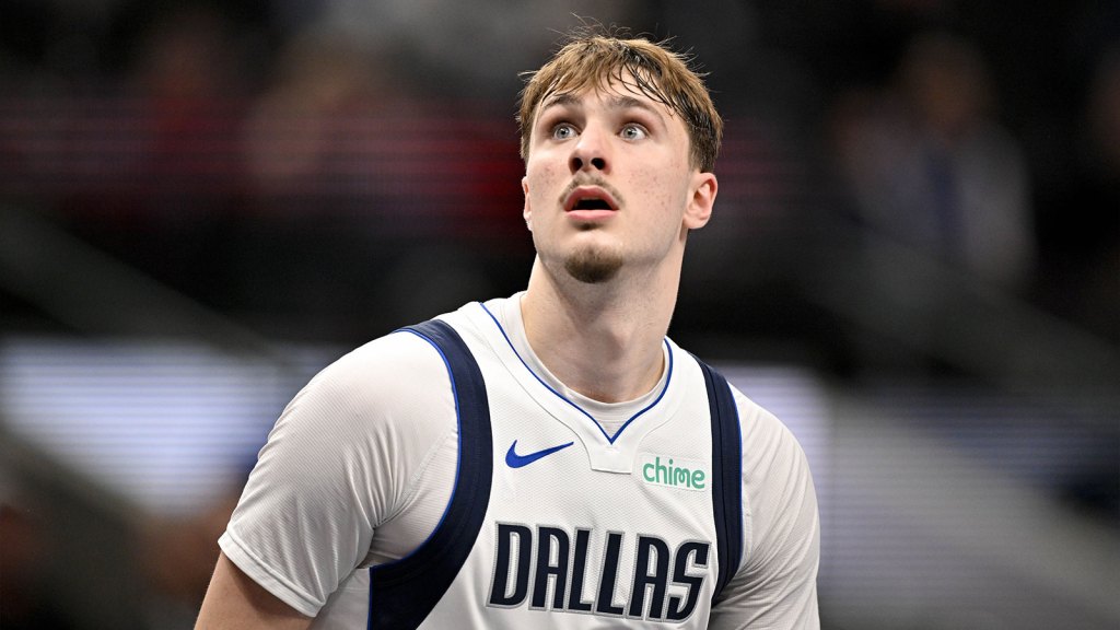 Cooper Flagg in a Dallas Mavericks uniform — the 19-year-old reigning Rookie of the Year has never played alongside Kyrie Irving