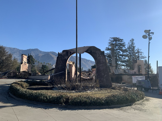Altadena Town and Country Club in Altadena, California, after the Eaton Fire in 2025