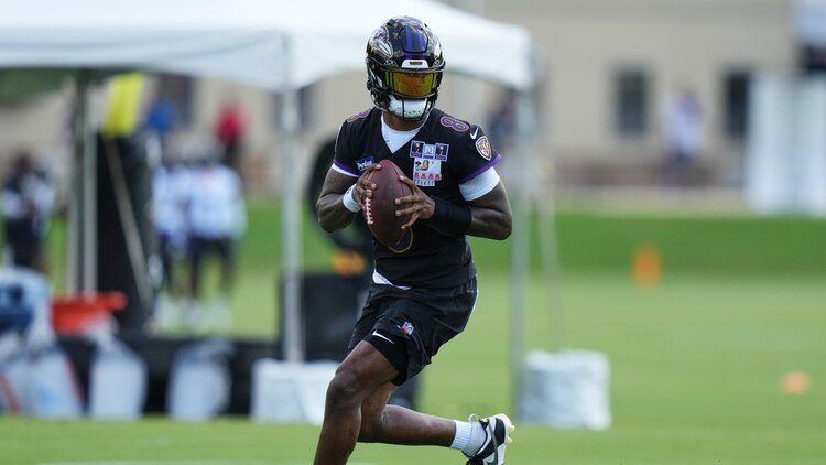 Lamar Jackson at Baltimore Ravens training camp