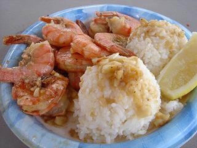A Hawaiian-style shrimp plate lunch. File photo.