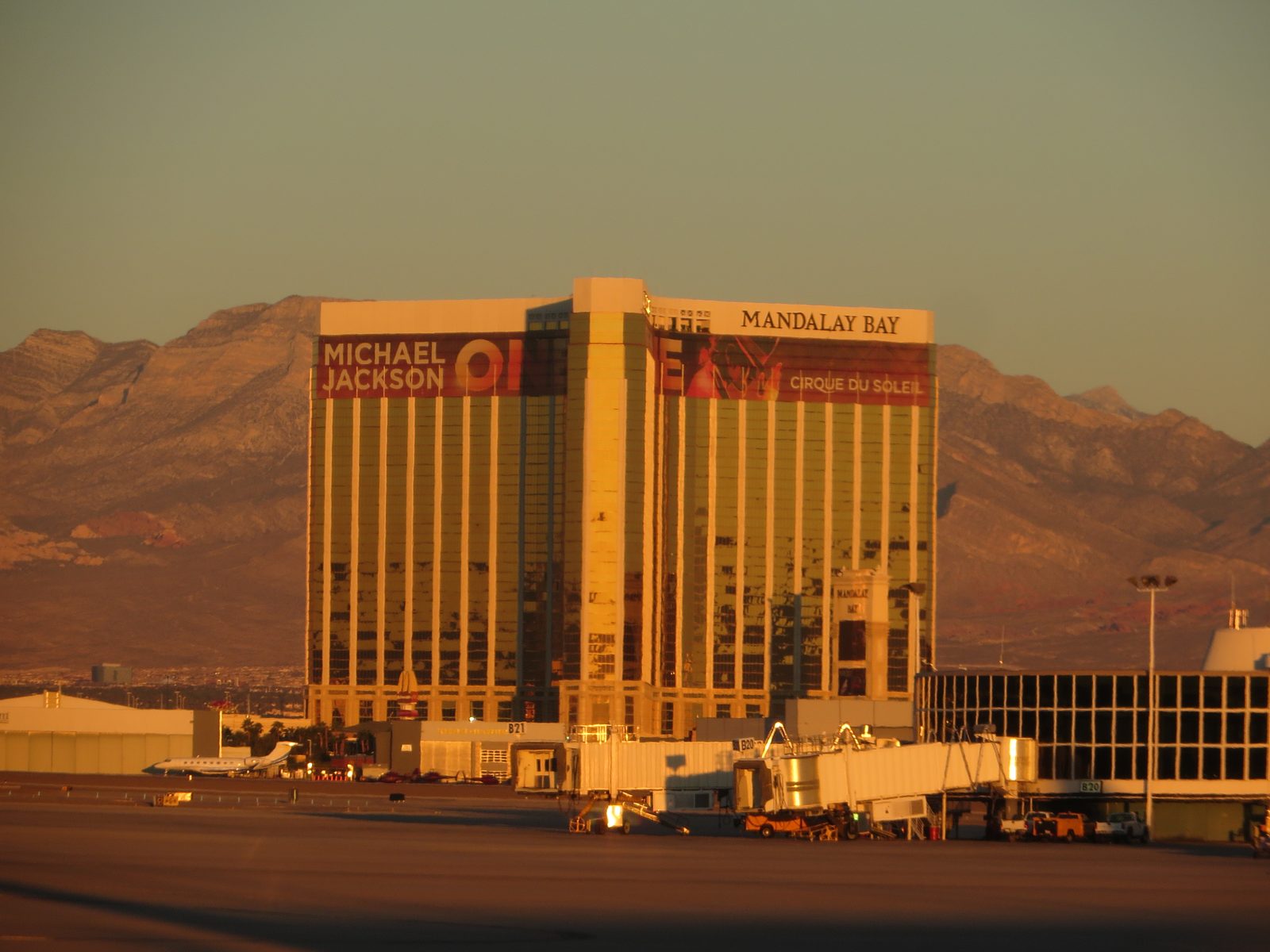 Daytime aerial view of Mandalay Bay in Las Vegas — the Valkyries swept the defending champion Aces 87-77 in overtime at Michelob ULTRA Arena on Friday night to reach the WNBA Finals
