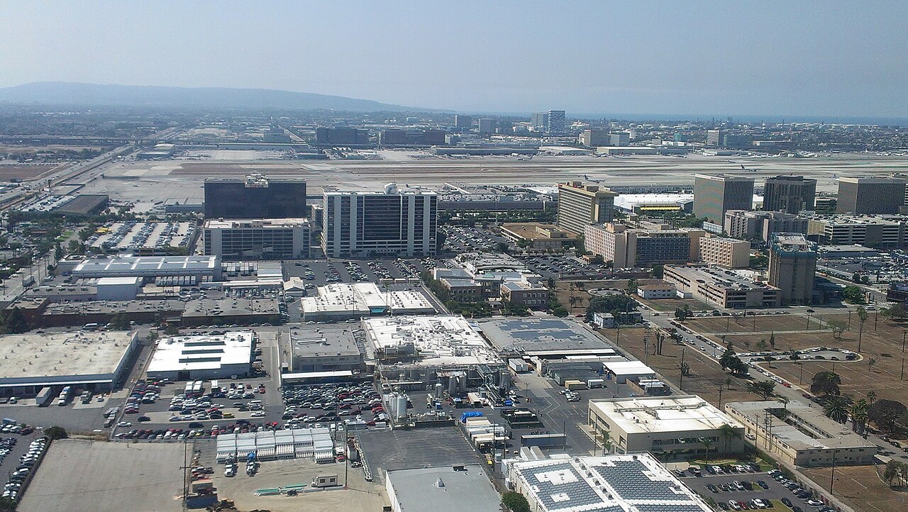 Aerial view of Los Angeles International Airport.