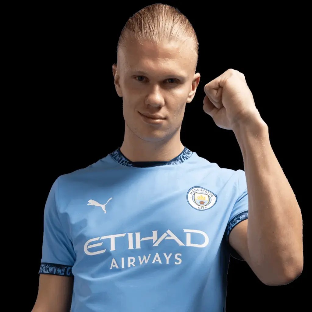 Manchester City's Erling Haaland celebrates — he has five goals in City's five league games and arrives at Anfield for Super Sunday as the problem Liverpool must solve.