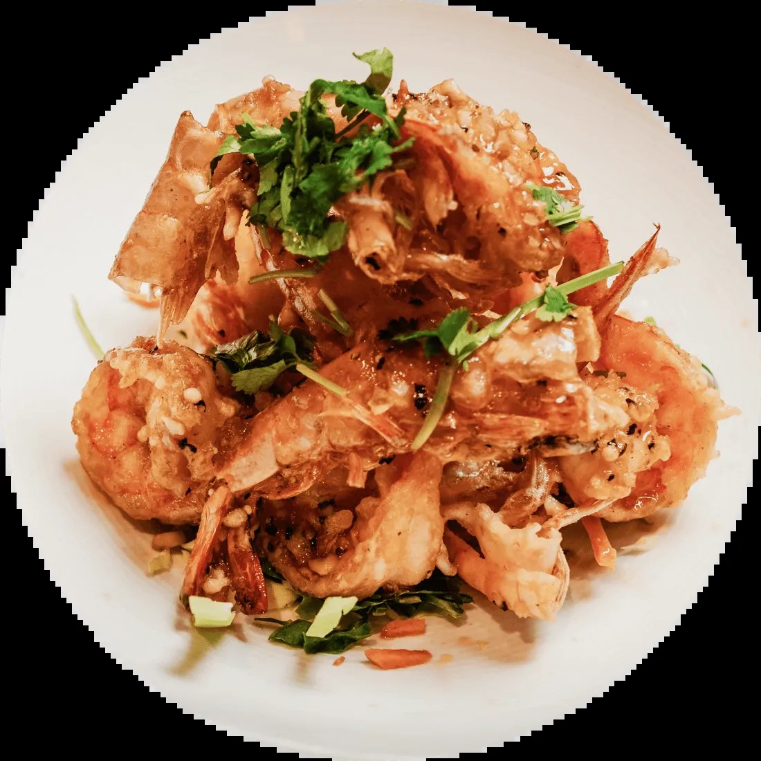 Crispy garlic prawns at Lotus of Siam, Las Vegas.