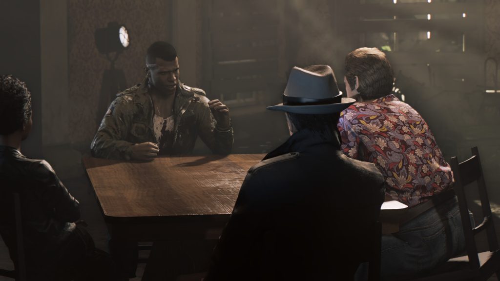 Mafia III Definitive Edition key art - Lincoln Clay at the table
