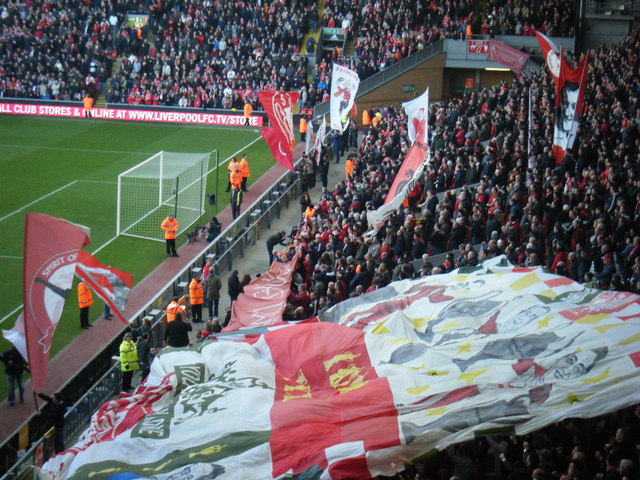 The Kop before kick-off at Anfield