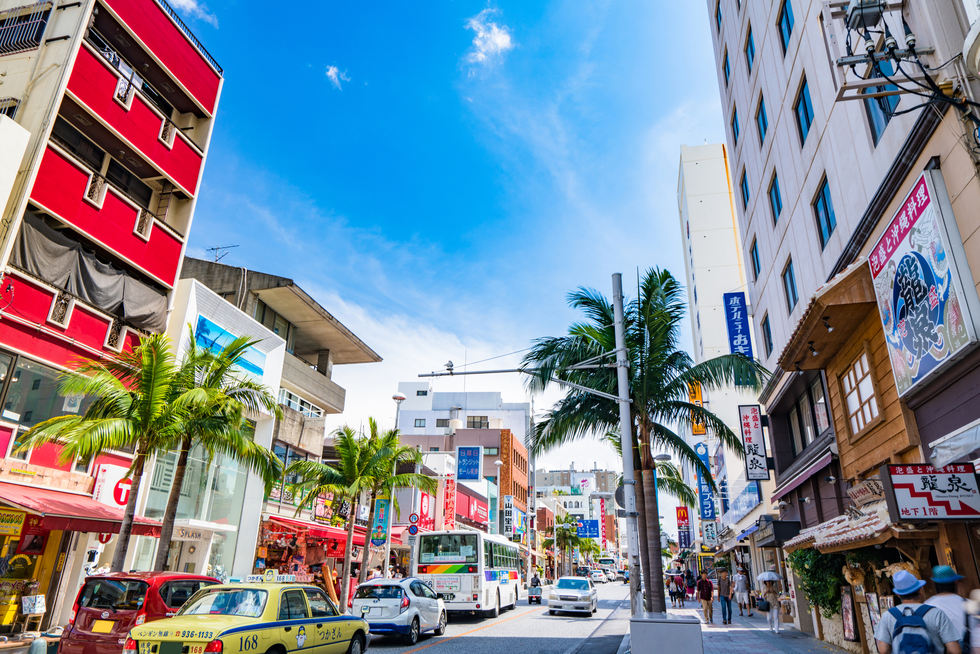 Downtown Naha, Okinawa, photographed in daylight.