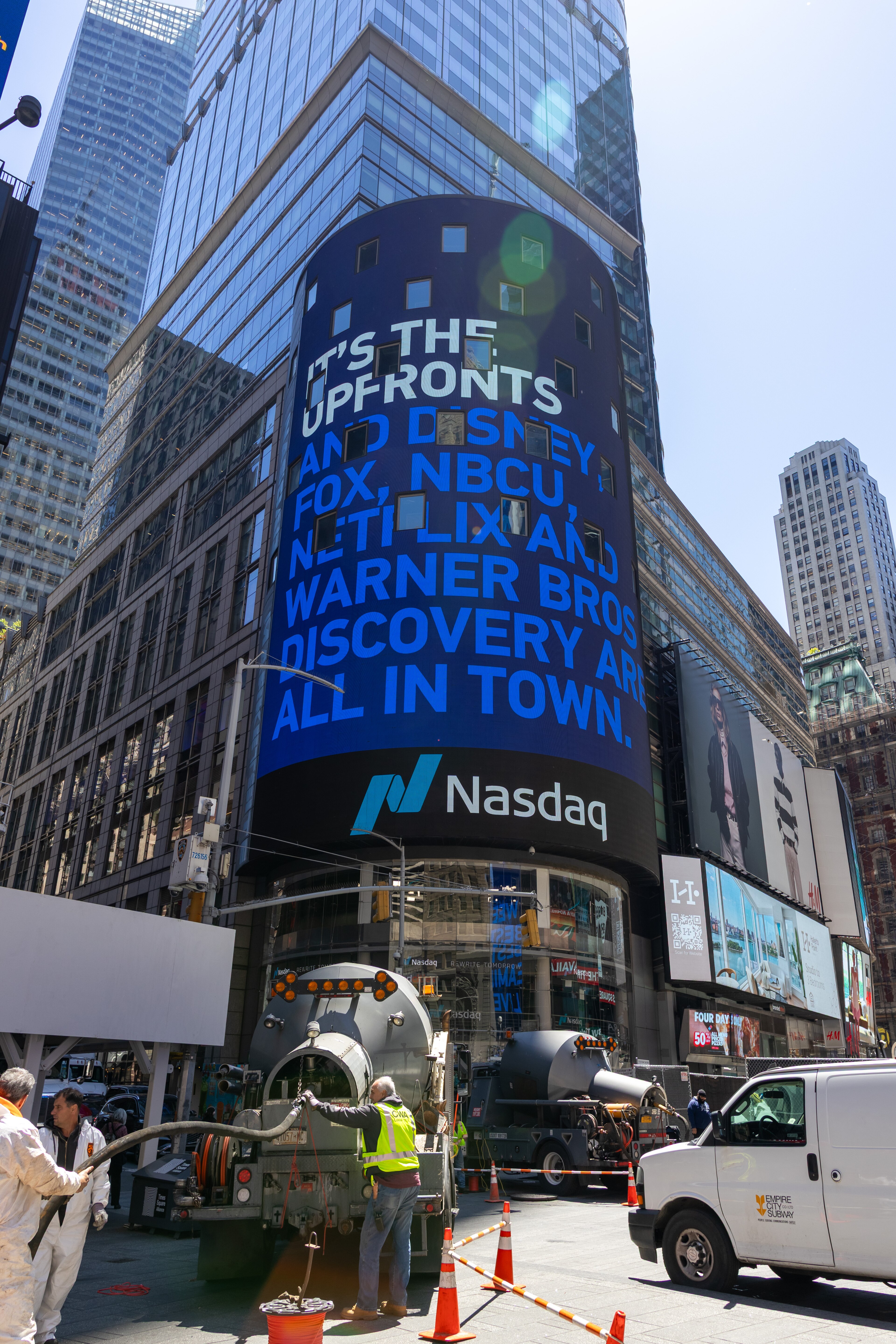 The Nasdaq tower in Times Square, New York, file photo