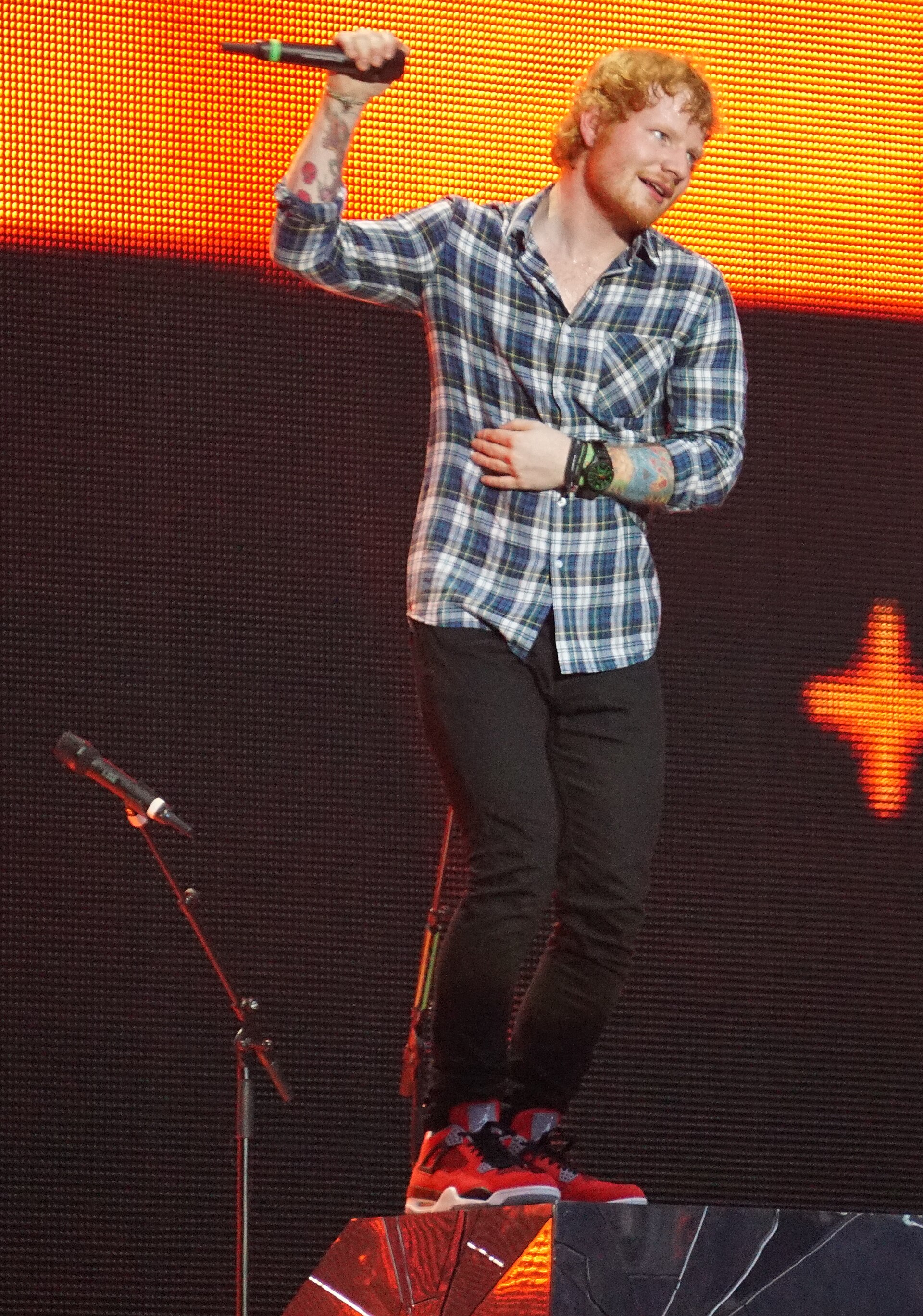 Ed Sheeran performing live