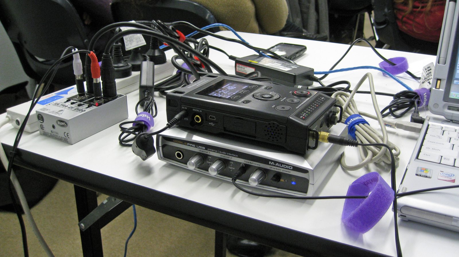 A podcast recording setup — MasterClass's new show 'Other People's Business' releases in both audio and video formats.